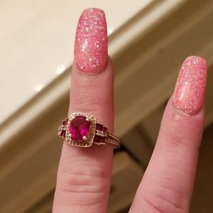 Sterling silver 925 rose gold plated w ruby's